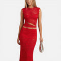 Wedding Guest Lace Two Piece Maxi Dress