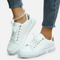 Orthopedic Sneakers Quilted Lace Up Low Top Casual Shoes