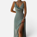Maxi Dress Sleeveless Cowl Neck Spaghetti Strap