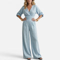 Wrap Waist Wide Leg Jumpsuit