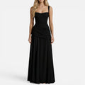 Maxi Dress Ruched Sleeveless Square Neck