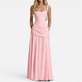 Maxi Dress Ruched Sleeveless Square Neck