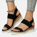 Wedge Sandals Elastic Strap Open Toe Cross Strap