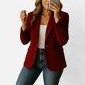 Tailored Blazer with Single Button Closure