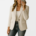 Tailored Blazer with Single Button Closure
