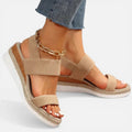 Wedge Sandals Elastic Strap Open Toe Cross Strap