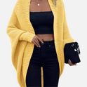 Open Front Ribbed Knit Long Sleeve Cardigan