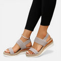 Wedge Sandals Elastic Strap Open Toe Cross Strap