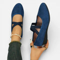 Cross Strap Wedge Ballet Flats
