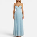 Wedding Guest Strapless Pleated Maxi Dress