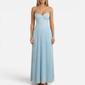 Wedding Guest Strapless Pleated Maxi Dress