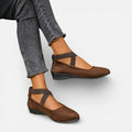 Cross Strap Wedge Ballet Flats