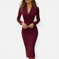 Long Sleeve Tailored Midi Dress