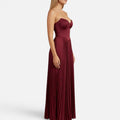Wedding Guest Strapless Pleated Maxi Dress