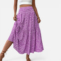 Maxi Skirt Relaxed Fit Tiered Floral Print