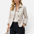 Quilted Button Jacket with Collar