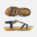 Orthopedic Sandals Beaded Strappy Open Toe Boho Detail