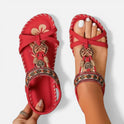 Orthopedic Sandals Beaded Strappy Open Toe Boho Detail
