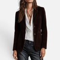Blazer Button Front Long Sleeve Notch Lapel