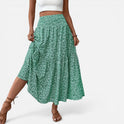 Maxi Skirt Relaxed Fit Tiered Floral Print