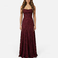 Elegant Lace Maxi Wedding Dress with Spaghetti Straps