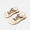 Orthopedic Sandals Beaded Strappy Open Toe Boho Detail
