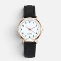 Quartz Watch with Faux Leather Strap