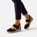 Orthopedic Espadrille Flats Slingback Canvas Closed Toe Elastic Strap