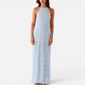 Maxi Dress Halter Neck Sleeveless Textured