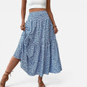 Maxi Skirt Relaxed Fit Tiered Floral Print