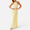 Maxi Dress Halter Neck Sleeveless Textured