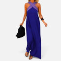 Maxi Dress Halter Neck Sleeveless Color Block