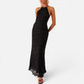 Maxi Dress Halter Neck Sleeveless Textured
