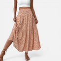 Maxi Skirt Relaxed Fit Tiered Floral Print