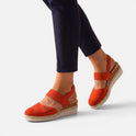 Orthopedic Espadrille Flats Slingback Canvas Closed Toe Elastic Strap