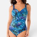 Swimsuit One Piece Tropical Print V Neck