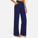 High Waisted Wide Leg Straight Fit Pants