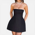 Strapless A-Line Wedding Guest Mini Dress