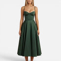 Spaghetti Straps Wedding Guest Midi Dress