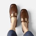 Orthopedic Mary Jane Shoes Buckle Strap Square Toe