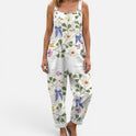 Jumpsuit Relaxed Fit Floral Sleeveless Printed