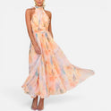 Maxi Dress Halter Neck Sleeveless Floral Print