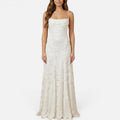 Elegant Lace Maxi Wedding Dress with Spaghetti Straps