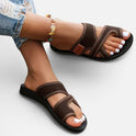 Orthopedic Slide Sandals Adjustable Strap Mesh Open Toe