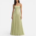 Maxi Dress Pleated Strapless Sleeveless Formal Dress