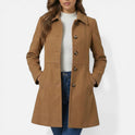 Women's Coat – Fitted, Button, Pockets