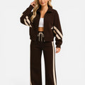 Striped Zip Tracksuit Set