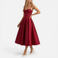 Spaghetti Straps Wedding Guest Midi Dress