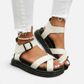 Platform Sandals Buckle Strap Open Toe