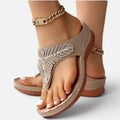 Orthopedic Sandals Rhinestone Thong Open Toe Flat